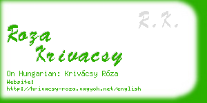 roza krivacsy business card