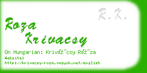 roza krivacsy business card